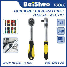 Quick Release Ratchet Wrench with Rubber Handle for DIY